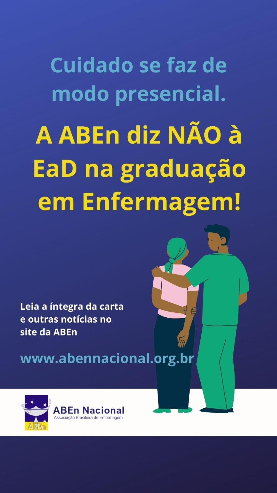 A ABEn diz Não a graduação EAD em enfermagem